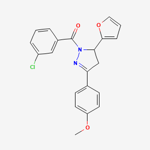 1-(3-chlorobenzoyl)-5-(furan-2-yl)-3-(4-methoxyphenyl)-4,5-dihydro-1H-pyrazole