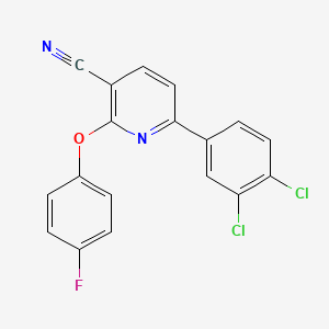 6-(3,4-Dichlorophenyl)-2-(4-fluorophenoxy)pyridine-3-carbonitrile