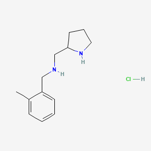 molecular formula C13H21ClN2 B2908556 N-(2-Methylbenzyl)-1-(pyrrolidin-2-yl)methanamine hydrochloride CAS No. 1289387-80-9