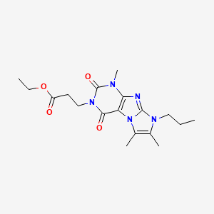 molecular formula C18H25N5O4 B2908568 Ethyl 3-(4,7,8-trimethyl-1,3-dioxo-6-propylpurino[7,8-a]imidazol-2-yl)propanoate CAS No. 878412-26-1