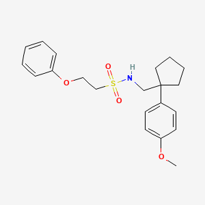 molecular formula C21H27NO4S B2908577 N-((1-(4-methoxyphenyl)cyclopentyl)methyl)-2-phenoxyethanesulfonamide CAS No. 1428367-55-8