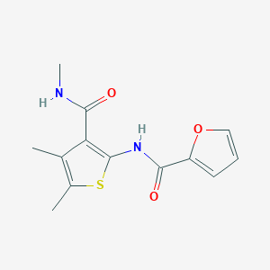 molecular formula C13H14N2O3S B2908588 N-[4,5-dimethyl-3-(methylcarbamoyl)thiophen-2-yl]furan-2-carboxamide CAS No. 896294-47-6