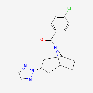 B2908648 ((1R,5S)-3-(2H-1,2,3-triazol-2-yl)-8-azabicyclo[3.2.1]octan-8-yl)(4-chlorophenyl)methanone CAS No. 2109265-64-5