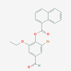 molecular formula C20H15BrO4 B2908670 2-bromo-6-ethoxy-4-formylphenyl 1-naphthoate CAS No. 944511-17-5