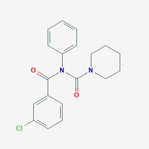 molecular formula C19H19ClN2O2 B2908707 3-chloro-N-phenyl-N-(piperidine-1-carbonyl)benzamide CAS No. 941958-25-4