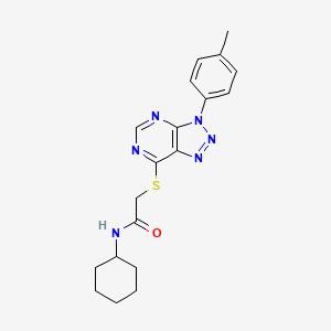 molecular formula C19H22N6OS B2908736 N-cyclohexyl-2-((3-(p-tolyl)-3H-[1,2,3]triazolo[4,5-d]pyrimidin-7-yl)thio)acetamide CAS No. 863459-59-0