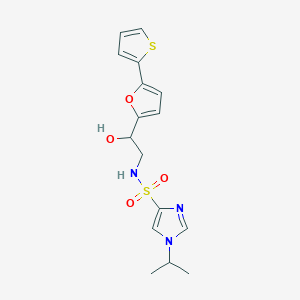 molecular formula C16H19N3O4S2 B2908739 N-{2-hydroxy-2-[5-(thiophen-2-yl)furan-2-yl]ethyl}-1-(propan-2-yl)-1H-imidazole-4-sulfonamide CAS No. 2319720-75-5