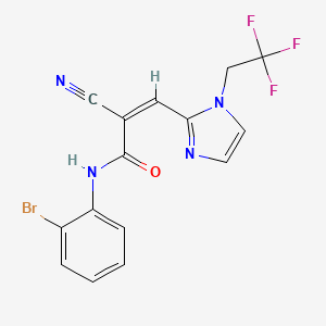 molecular formula C15H10BrF3N4O B2908784 (Z)-N-(2-bromophenyl)-2-cyano-3-[1-(2,2,2-trifluoroethyl)imidazol-2-yl]prop-2-enamide CAS No. 1252571-91-7