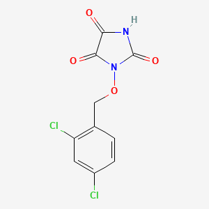 molecular formula C10H6Cl2N2O4 B2908788 1-[(2,4-Dichlorophenyl)methoxy]imidazolidine-2,4,5-trione CAS No. 339103-80-9
