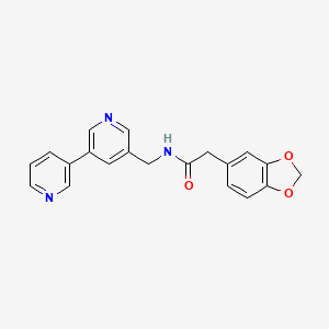 molecular formula C20H17N3O3 B2908798 2-(2H-1,3-benzodioxol-5-yl)-N-({[3,3'-bipyridine]-5-yl}methyl)acetamide CAS No. 2177366-06-0