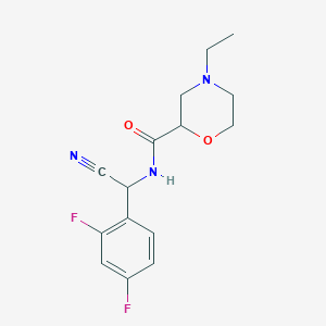 molecular formula C15H17F2N3O2 B2908801 N-[Cyano-(2,4-difluorophenyl)methyl]-4-ethylmorpholine-2-carboxamide CAS No. 1436289-33-6