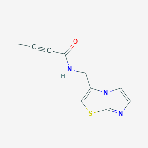 molecular formula C10H9N3OS B2908806 N-(Imidazo[2,1-b][1,3]thiazol-3-ylmethyl)but-2-ynamide CAS No. 2411236-78-5