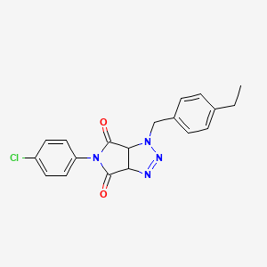 molecular formula C19H17ClN4O2 B2908828 5-(4-chlorophenyl)-1-[(4-ethylphenyl)methyl]-1H,3aH,4H,5H,6H,6aH-pyrrolo[3,4-d][1,2,3]triazole-4,6-dione CAS No. 1008647-81-1