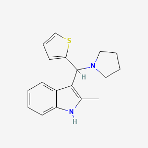 molecular formula C18H20N2S B2908861 2-methyl-3-[pyrrolidin-1-yl(thiophen-2-yl)methyl]-1H-indole CAS No. 618407-03-7