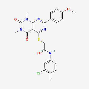 molecular formula C24H22ClN5O4S B2908863 N-(3-chloro-4-methylphenyl)-2-((2-(4-methoxyphenyl)-6,8-dimethyl-5,7-dioxo-5,6,7,8-tetrahydropyrimido[4,5-d]pyrimidin-4-yl)thio)acetamide CAS No. 852168-43-5