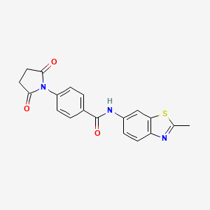 4-(2,5-dioxopyrrolidin-1-yl)-N-(2-methyl-1,3-benzothiazol-6-yl)benzamide