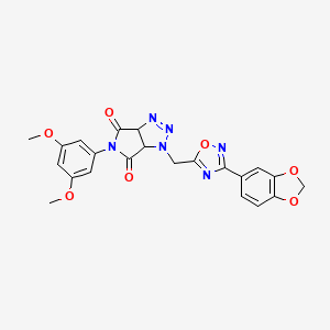 1-((3-(benzo[d][1,3]dioxol-5-yl)-1,2,4-oxadiazol-5-yl)methyl)-5-(3,5-dimethoxyphenyl)-1,6a-dihydropyrrolo[3,4-d][1,2,3]triazole-4,6(3aH,5H)-dione