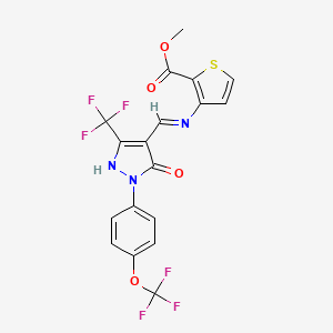 methyl 3-({[5-oxo-1-[4-(trifluoromethoxy)phenyl]-3-(trifluoromethyl)-1,5-dihydro-4H-pyrazol-4-yliden]methyl}amino)-2-thiophenecarboxylate