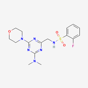 N-((4-(dimethylamino)-6-morpholino-1,3,5-triazin-2-yl)methyl)-2-fluorobenzenesulfonamide