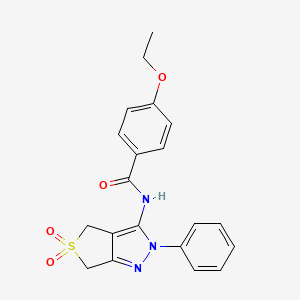 molecular formula C20H19N3O4S B2908911 N-{5,5-dioxo-2-phenyl-2H,4H,6H-5lambda6-thieno[3,4-c]pyrazol-3-yl}-4-ethoxybenzamide CAS No. 681265-64-5