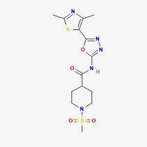 N-(5-(2,4-dimethylthiazol-5-yl)-1,3,4-oxadiazol-2-yl)-1-(methylsulfonyl)piperidine-4-carboxamide