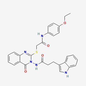 molecular formula C29H27N5O4S B2908918 N-[2-({[(4-ethoxyphenyl)carbamoyl]methyl}sulfanyl)-4-oxo-3,4-dihydroquinazolin-3-yl]-3-(1H-indol-3-yl)propanamide CAS No. 443354-33-4