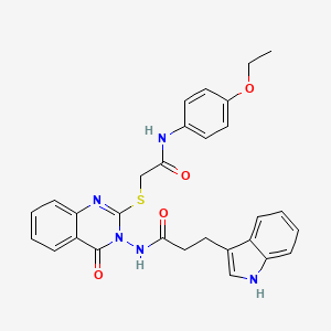 N-[2-[2-(4-ethoxyanilino)-2-oxoethyl]sulfanyl-4-oxoquinazolin-3-yl]-3-(1H-indol-3-yl)propanamide