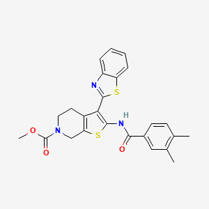 methyl 3-(benzo[d]thiazol-2-yl)-2-(3,4-dimethylbenzamido)-4,5-dihydrothieno[2,3-c]pyridine-6(7H)-carboxylate