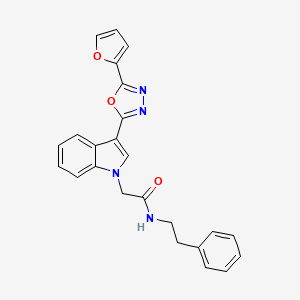 2-(3-(5-(furan-2-yl)-1,3,4-oxadiazol-2-yl)-1H-indol-1-yl)-N-phenethylacetamide