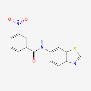 molecular formula C14H9N3O3S B2908925 N-(1,3-benzothiazol-6-yl)-3-nitrobenzamide CAS No. 899960-79-3