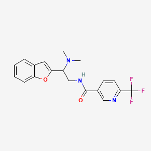 molecular formula C19H18F3N3O2 B2908956 N-[2-(1-benzofuran-2-yl)-2-(dimethylamino)ethyl]-6-(trifluoromethyl)pyridine-3-carboxamide CAS No. 2034301-62-5