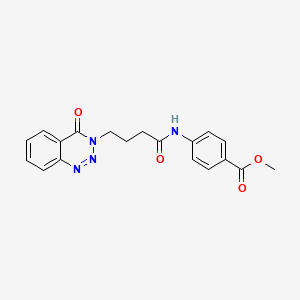 molecular formula C19H18N4O4 B2908962 methyl 4-[4-(4-oxo-3,4-dihydro-1,2,3-benzotriazin-3-yl)butanamido]benzoate CAS No. 880812-06-6