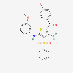 (3-Amino-5-((3-methoxyphenyl)amino)-4-tosylthiophen-2-yl)(4-fluorophenyl)methanone