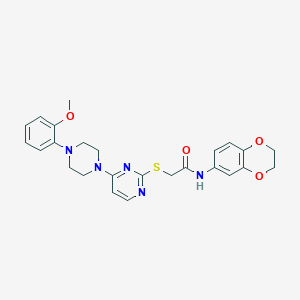molecular formula C25H27N5O4S B2908995 N-(2,3-dihydro-1,4-benzodioxin-6-yl)-2-({4-[4-(2-methoxyphenyl)piperazin-1-yl]pyrimidin-2-yl}sulfanyl)acetamide CAS No. 1115915-44-0