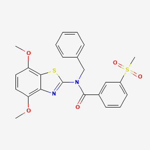 molecular formula C24H22N2O5S2 B2909003 N-benzyl-N-(4,7-dimethoxybenzo[d]thiazol-2-yl)-3-(methylsulfonyl)benzamide CAS No. 941925-88-8