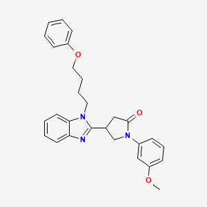 B2909019 1-(3-methoxyphenyl)-4-(1-(4-phenoxybutyl)-1H-benzo[d]imidazol-2-yl)pyrrolidin-2-one CAS No. 877778-41-1
