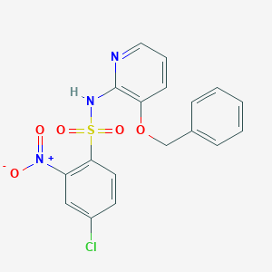 molecular formula C18H14ClN3O5S B2909026 N-[3-(BENZYLOXY)PYRIDIN-2-YL]-4-CHLORO-2-NITROBENZENESULFONAMIDE CAS No. 1024479-59-1
