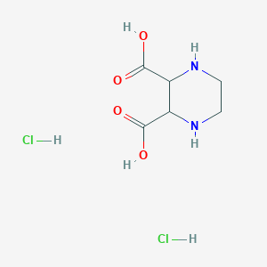 molecular formula C6H12Cl2N2O4 B2909052 piperazine-2,3-dicarboxylic acid dihydrochloride CAS No. 90084-49-4