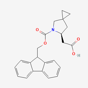 molecular formula C23H23NO4 B2909053 2-[(6S)-5-{[(9H-fluoren-9-yl)methoxy]carbonyl}-5-azaspiro[2.4]heptan-6-yl]acetic acid CAS No. 2219354-06-8