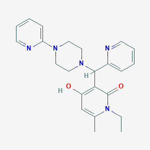 1-ethyl-4-hydroxy-6-methyl-3-(pyridin-2-yl(4-(pyridin-2-yl)piperazin-1-yl)methyl)pyridin-2(1H)-one
