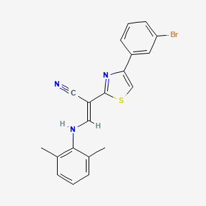(E)-2-(4-(3-bromophenyl)thiazol-2-yl)-3-((2,6-dimethylphenyl)amino)acrylonitrile