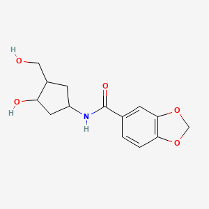 N-(3-hydroxy-4-(hydroxymethyl)cyclopentyl)benzo[d][1,3]dioxole-5-carboxamide