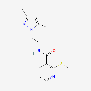 N-(2-(3,5-dimethyl-1H-pyrazol-1-yl)ethyl)-2-(methylthio)nicotinamide