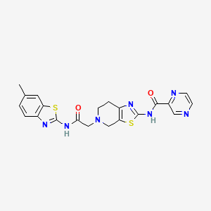 N-(5-(2-((6-methylbenzo[d]thiazol-2-yl)amino)-2-oxoethyl)-4,5,6,7-tetrahydrothiazolo[5,4-c]pyridin-2-yl)pyrazine-2-carboxamide