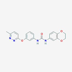 1-(2,3-Dihydrobenzo[b][1,4]dioxin-6-yl)-3-(3-((6-methylpyridazin-3-yl)oxy)phenyl)urea