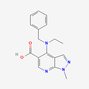 4-[benzyl(ethyl)amino]-1-methyl-1H-pyrazolo[3,4-b]pyridine-5-carboxylic acid