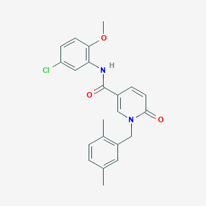 molecular formula C22H21ClN2O3 B2909095 N-(5-chloro-2-methoxyphenyl)-1-[(2,5-dimethylphenyl)methyl]-6-oxo-1,6-dihydropyridine-3-carboxamide CAS No. 946311-07-5