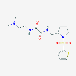 molecular formula C15H24N4O4S2 B2909105 N-[2-(dimethylamino)ethyl]-N'-{[1-(thiophene-2-sulfonyl)pyrrolidin-2-yl]methyl}ethanediamide CAS No. 896294-54-5