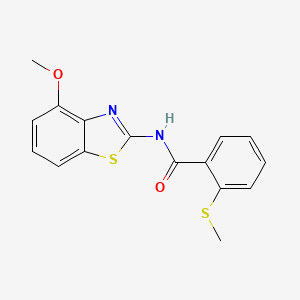 molecular formula C16H14N2O2S2 B2909122 N-(4-methoxybenzo[d]thiazol-2-yl)-2-(methylthio)benzamide CAS No. 896343-12-7