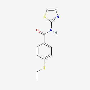molecular formula C12H12N2OS2 B2909124 4-(ethylthio)-N-(thiazol-2-yl)benzamide CAS No. 898429-34-0